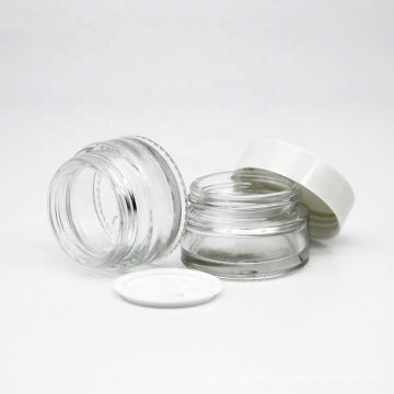 Luxury Empty OEM Cosmetic Containers Biodegradable Cosmetic Packaging Glass Cream Jar with gold lid